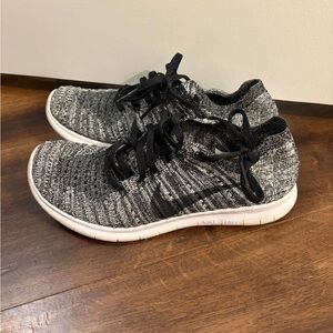 Nike Black and White Knit Running Shoes